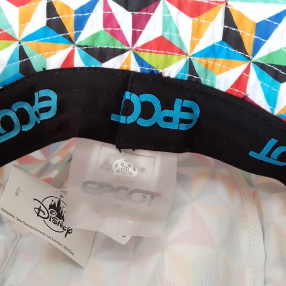 Disney Parks Epcot Geometric Bucket Hat Multicolored Retro 90s Art to Wear - Picture 5 of 7